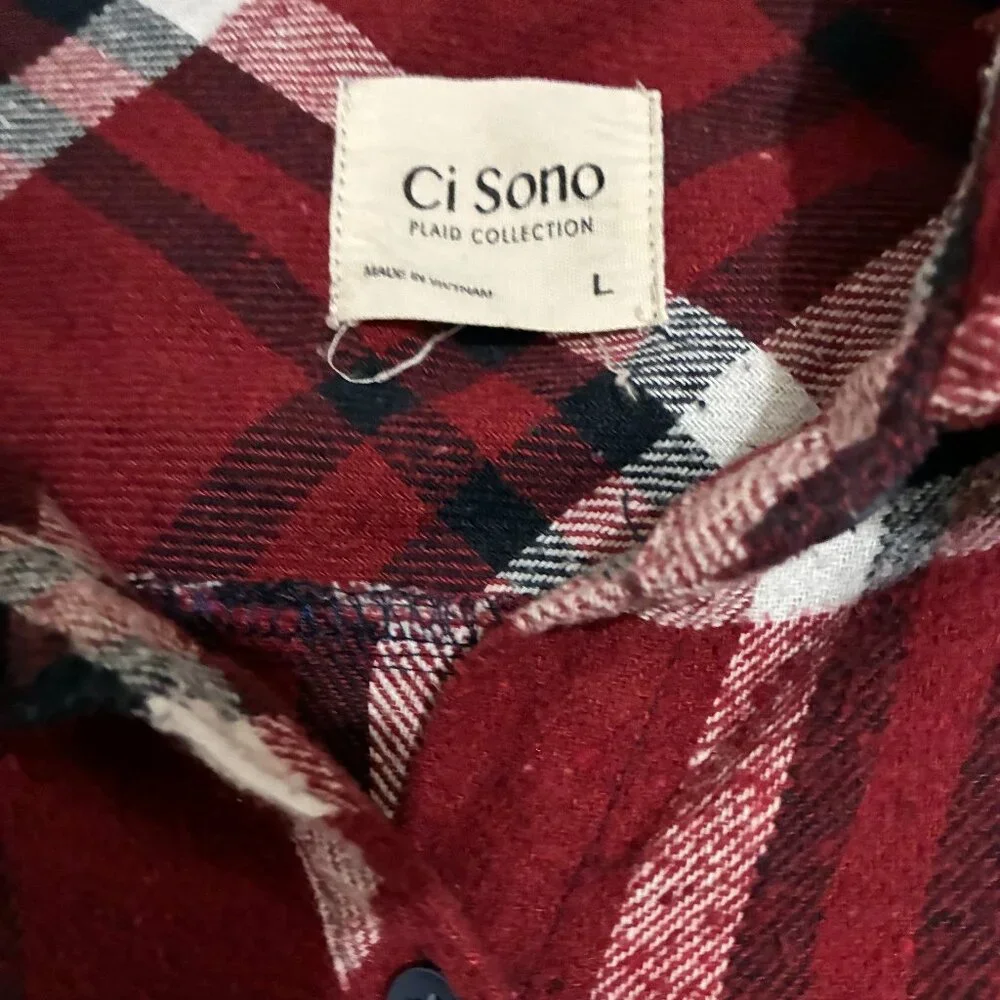 Ci Sono Plaid Collection Flannel Shirt Large - Picture 5 of 5